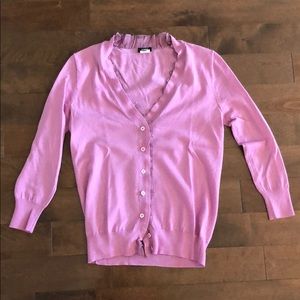 Lavender merino wool and silk cardigan from Jcrew